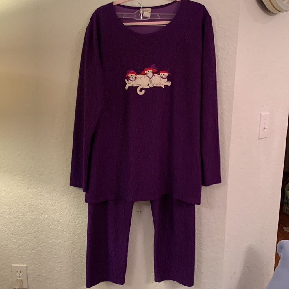Stretch 2 Pieces Set Tunic/ Pants Size XL